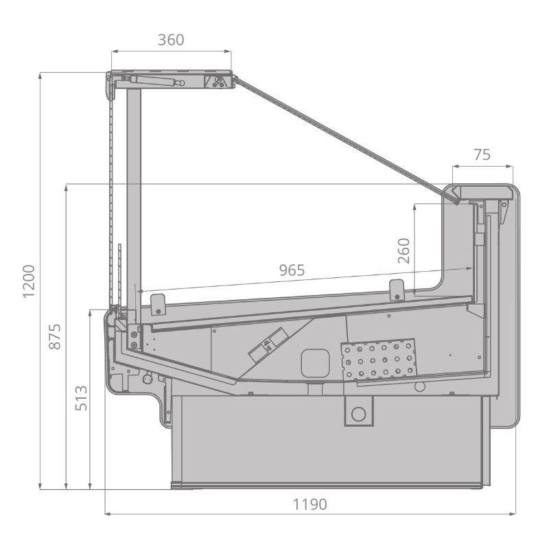 Витрина холодильная Brandford AURORA SQ 125 вентилируемая