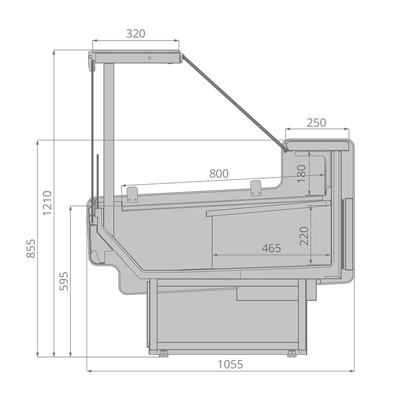 Витрина холодильная Brandford AURORA Slim SQ 375 вентилируемая