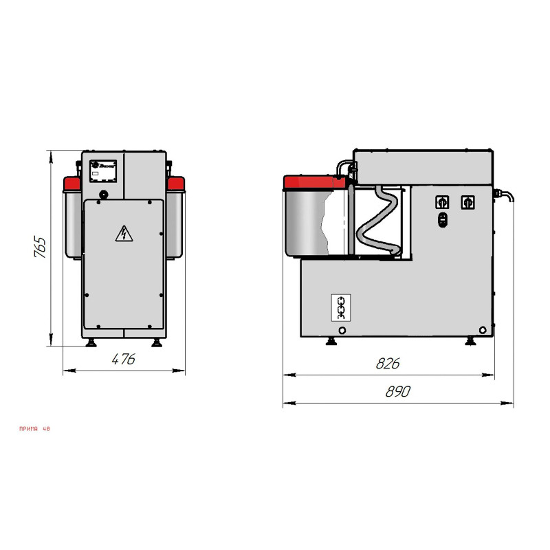 Тестомесильная машина со стационарной дежой Восход «Прима–40»