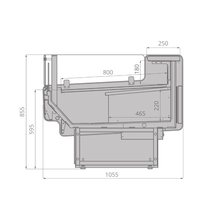 Витрина холодильная Brandford AURORA Slim SQ 250 вентилируемая SELF