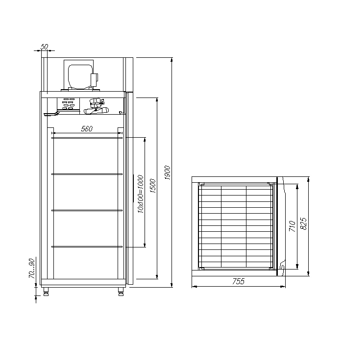 Шкаф холодильный Carboma R700 INOX