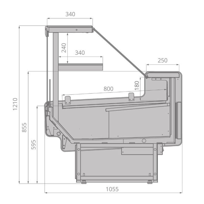 Витрина холодильная Brandford AURORA Slim SQ 250 кондитерская